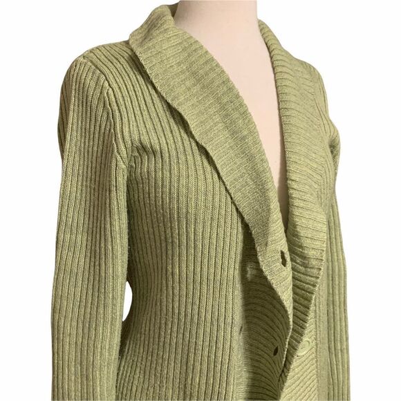 Coatigan Cardigan Double Breasted Long Sleeved Sweater LG - Picture 2 of 6